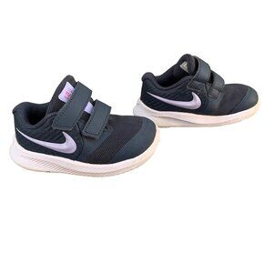 NIKE Star Runner Sneakers Toddler 6 6C Black Blue Running Shoes Unisex Girl Boys